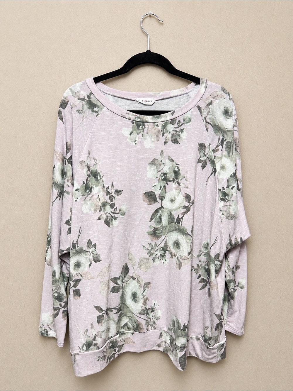 First Love Lavender Floral Raglan Sweatshirt